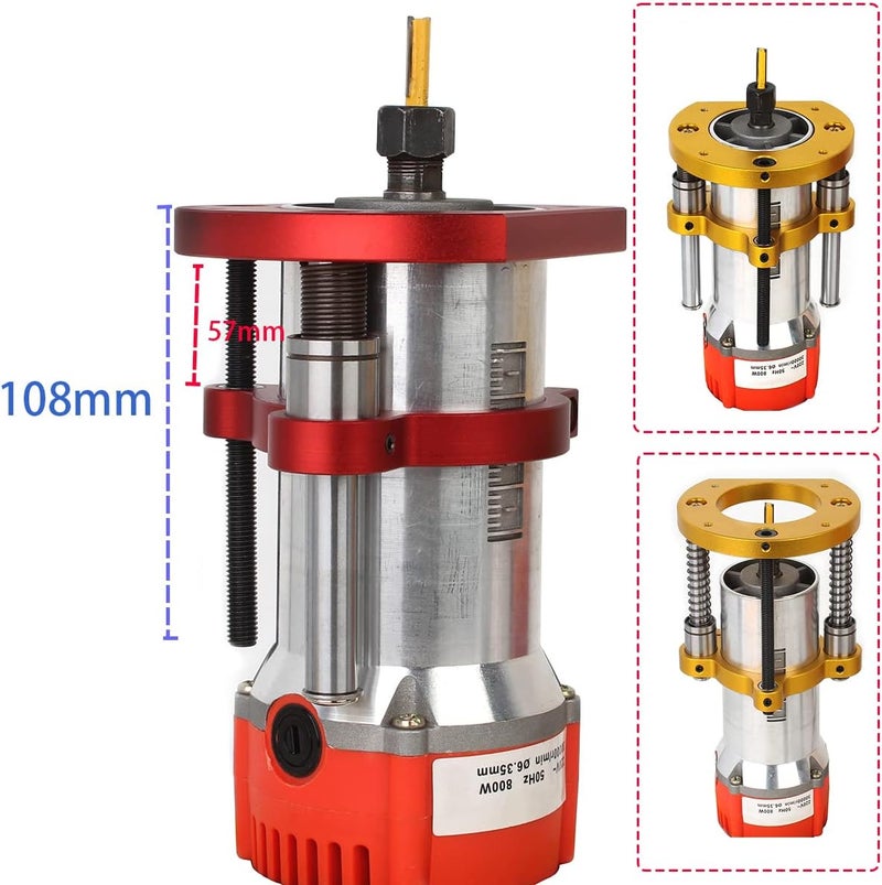 KETIPED Adjustable Router Lift for 65mm Diameter Universal Trimming Machine,Aluminum Under-Table Router Base for Router Table Insert Base Plate with Double Stainless Steel Support Rod,MG-061GD - Image 3